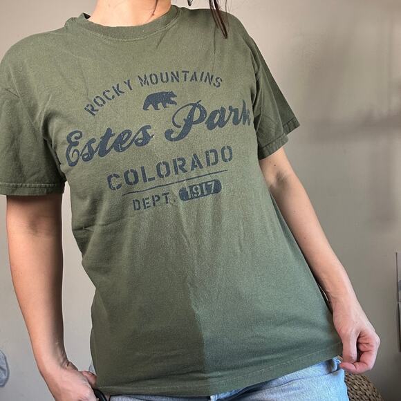 Vintage Rocky Mountains Estes Park Colorado Destination Graphic Tee Sz M - Picture 4 of 8